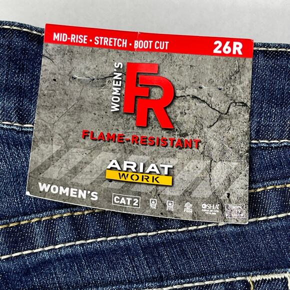 Ariat Work FR womens Mid Rise Stretch Bootcut Jeans sz 26R Flame Resistant New - Picture 4 of 12